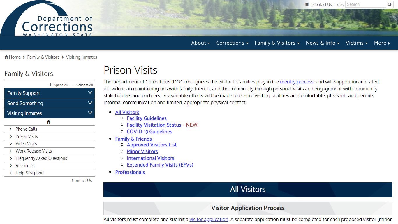 Prison Visits | Washington State Department of Corrections